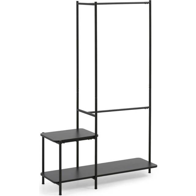 Kave Home Galatia Melamin Og Metal Bøjlestang Med Bænk 100 x 150 cm Bøjler 100x150cm