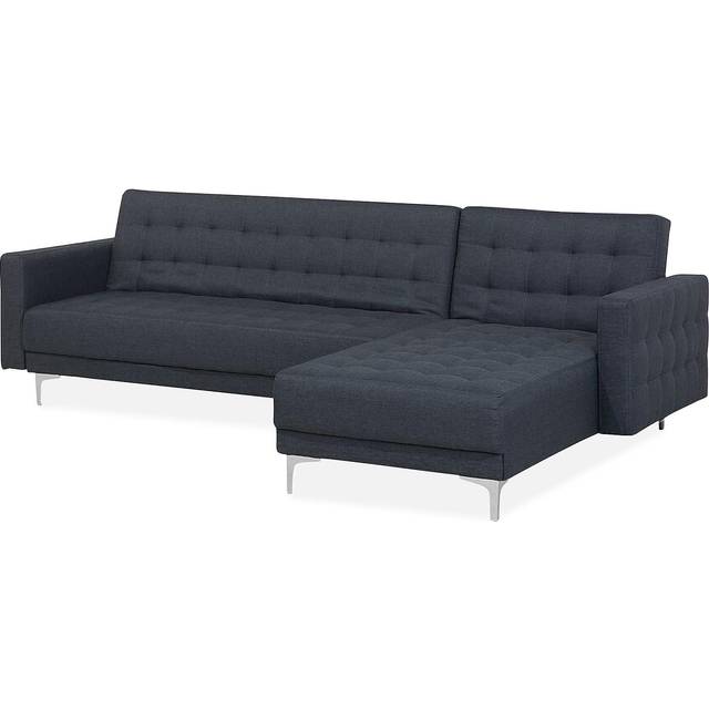 Left Hand Fabric Corner Sofa Dark Grey ABERDEEN