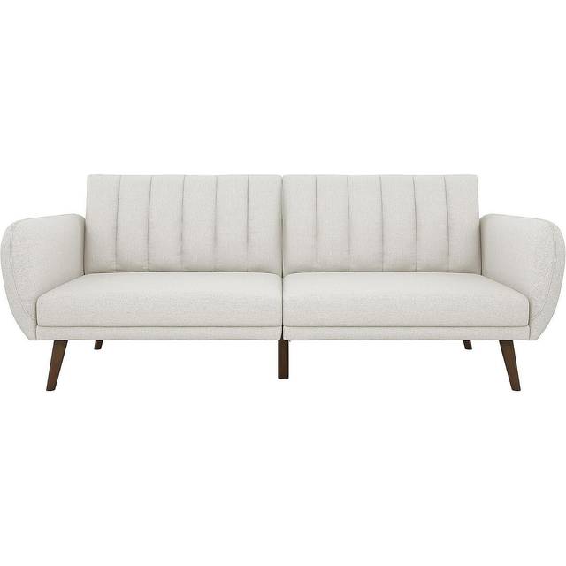 Ng Novogratz Brittany Sofa Bed Wooden Legs Linen Light Grey, Grey