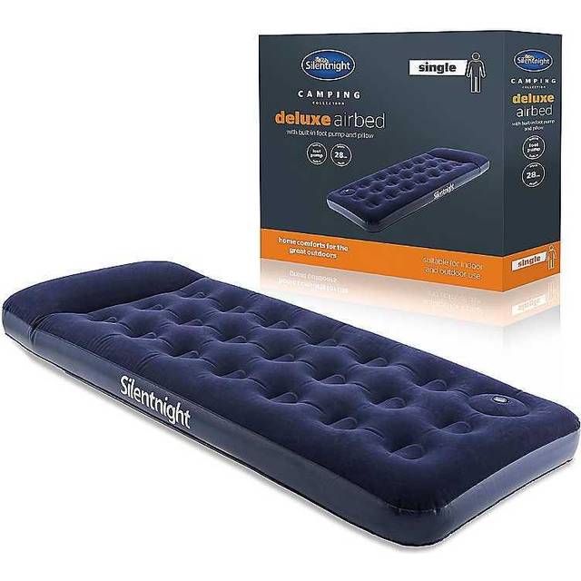Silentnight Deluxe Camping Airbed with Integrated Foot Pump - Blue (Single (76 cm))