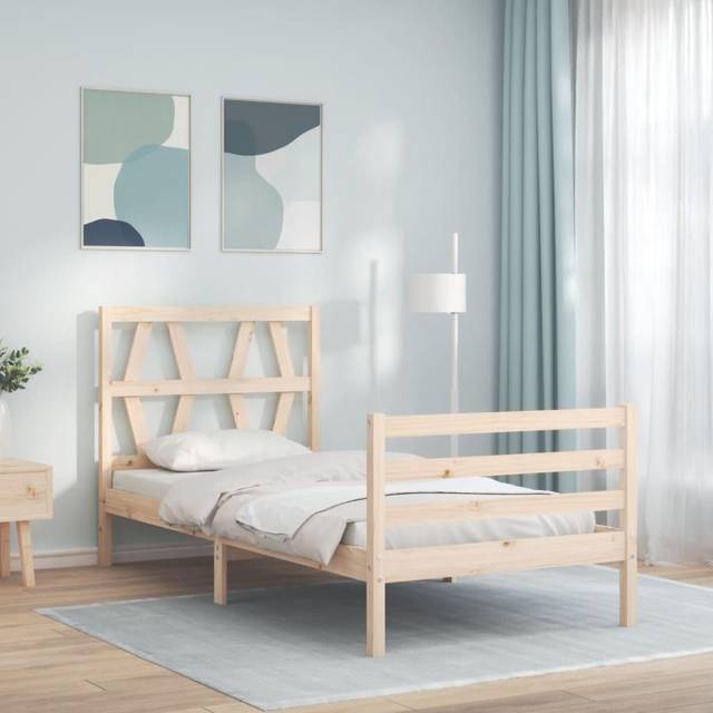 vidaXL Bed Frame without Mattress 100x200 cm Solid Wood - Brown