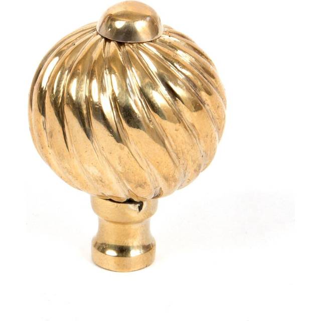 Spiral 32mm Diameter Round Knob - Polished Brass (3.2cm)