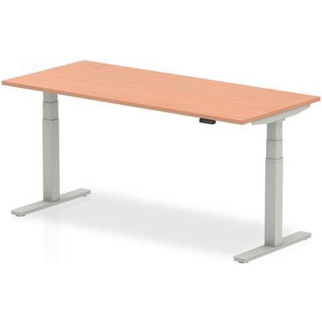 Air 1800/800 Beech Height Adjustable Desk With Silver Legs - HA01004