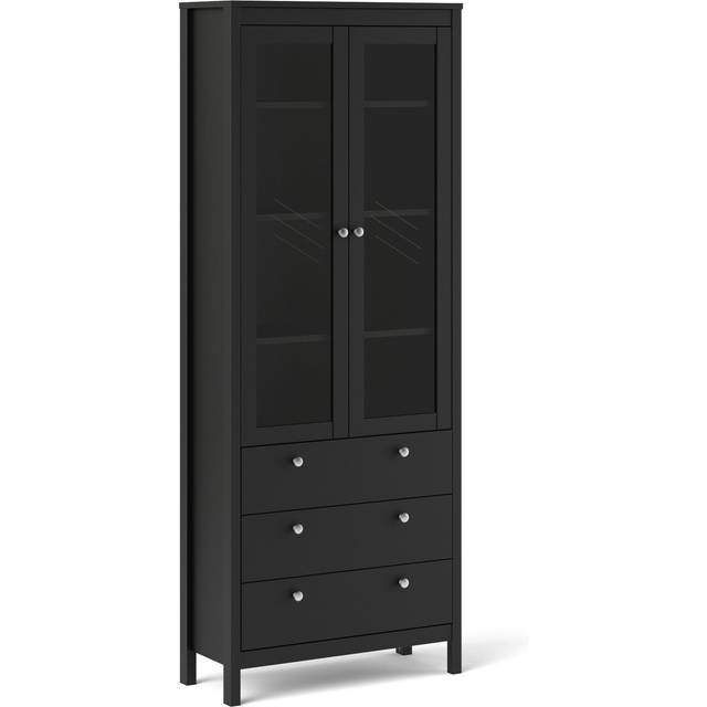 Madrid China Cabinet 2 Doors With Glass + 3 Drawers In White, White