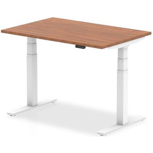 Air 1200/800 Walnut Height Adjustable Desk With White Legs - HA01025