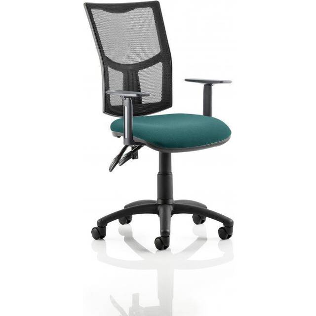 Eclipse Plus II Lever Task Operator Chair Mesh Back With Height Adjustable Arms Bespoke Colour Seat Maringa Teal