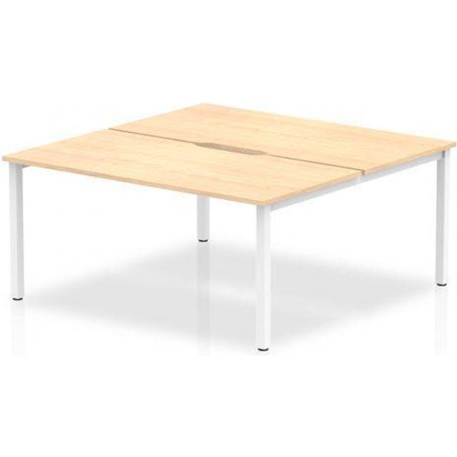 Evolve B2B White Frame Bench Desk 1600 Maple (2 Pod) - BE149