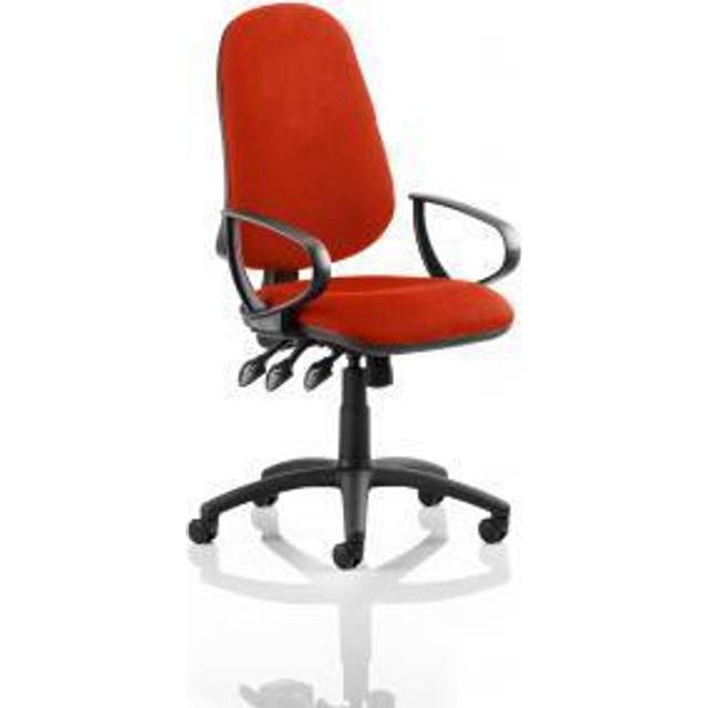 Eclipse Plus XL Lever Task Operator Chair With Loop Arms Bespoke Colour Back And Seat Tabasco Orange