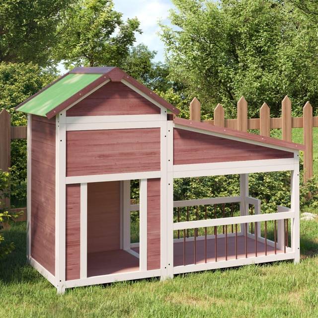 vidaXL Dog Kennel Mocha 143x60.5x109 cm Solid Wood Pine - Brown