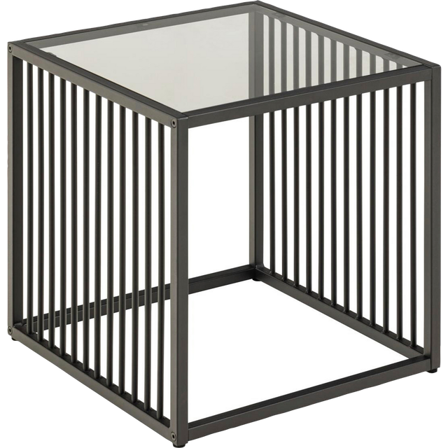 Strington Side Table In Black With Glass Top