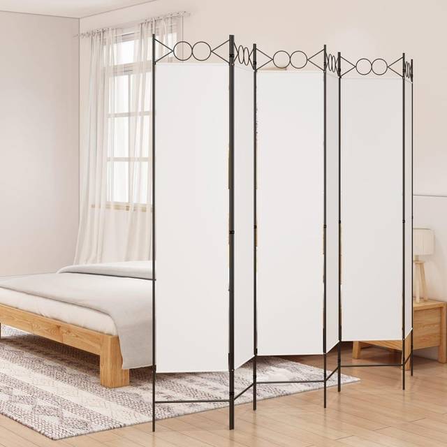 (White, 240 x 200 cm) vidaXL 6-Panel Room Divider Fabric Privacy Screen Paravent Multi Colours/Sizes
