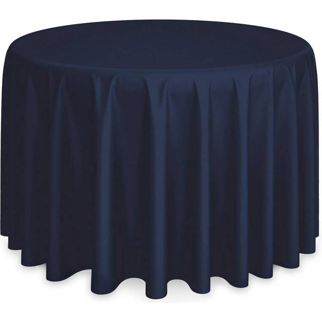 Lann's Linens - 108 Round Premium Tablecloth for Wedding/Banquet/Restaurant - Polyester Fabric Table Cloth - Navy Blue