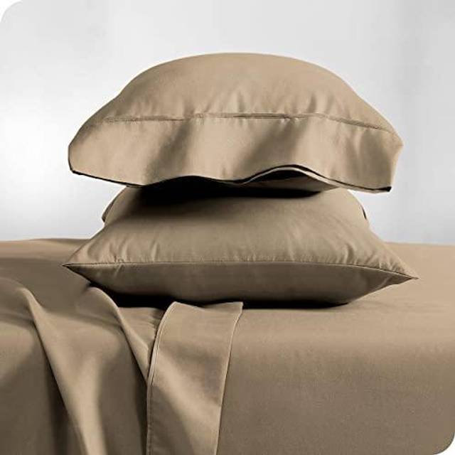 Bare Home Microfiber Pillow cases - King Size Set of 2 - cooling Pillowcases - Double Brushed - Taupe Pillowcases 2 Pack - Easy care (King Pillowcase