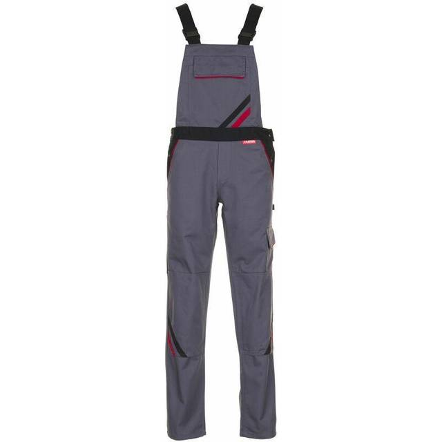 Planam 2339036 storlek 36 "Highline" damhängselbyxor – svart/röd