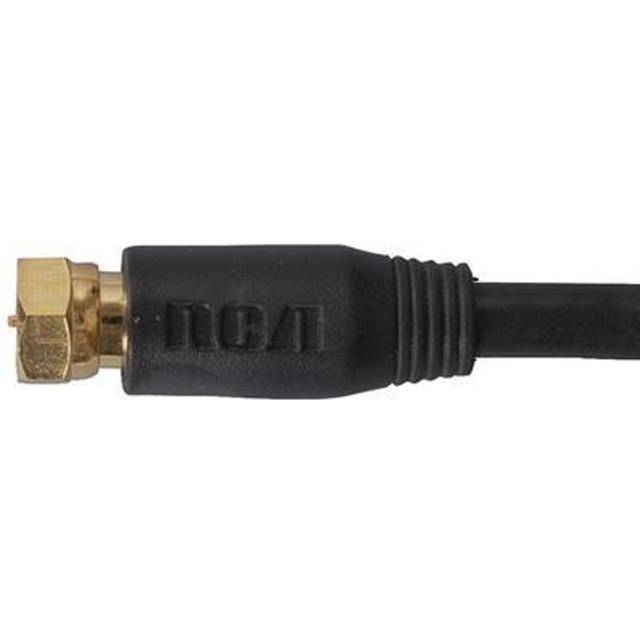 Rca 100&apos; Rg-6 Digital Coaxial Cable With Gold Plated F Connectors - Black