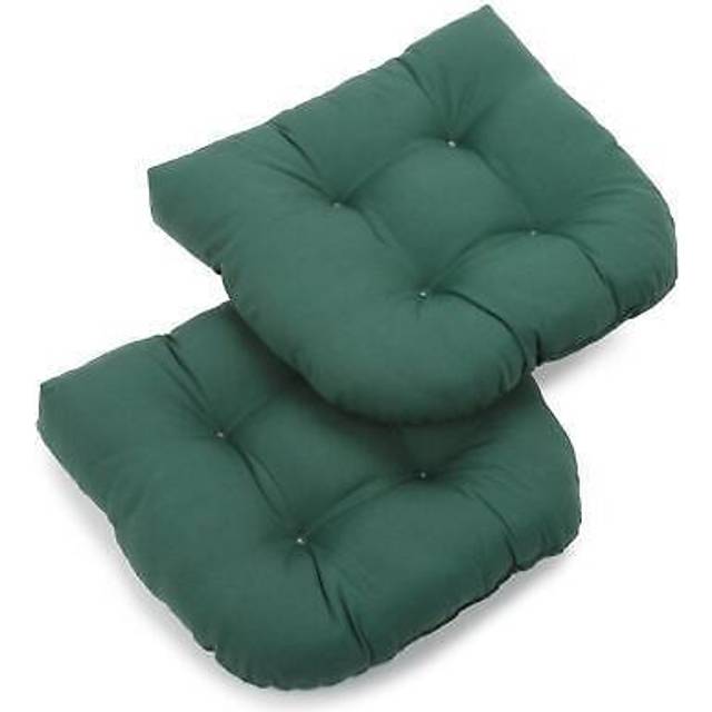 Blazing Needles 19-inch U-Shaped Twill Tufted Dining Chair Cushion (Set of 2) Forest Green