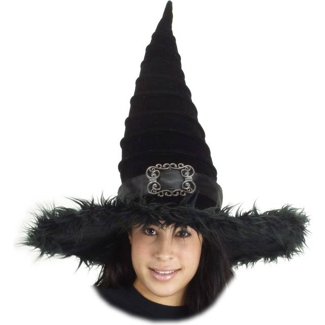 Black Ridged Witch Costume Hat (One-Size)