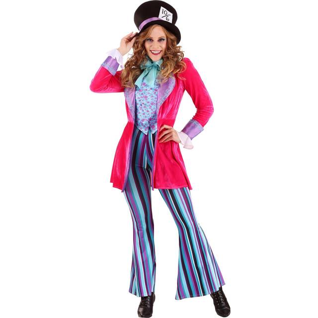 Girl's Whimsical Mad Hatter Costume - Pink&#47;Purple&#47;Blue (XS)