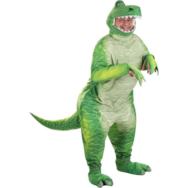 Plus Size Deluxe Toy Story Rex Adult Costume - Green&#47;Yellow (2X)