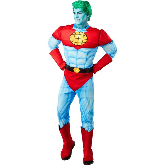 Captain Planet Adult Costume - Orange&#47;Red&#47;Blue (L)