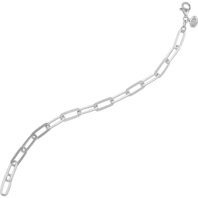 Silpada 'Falling Paperclips' Bracelet in Sterling Silver, 7.25" - White