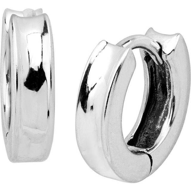 Silpada 'Soleil Concave' Huggie Hoop Earrings in Sterling Silver - White