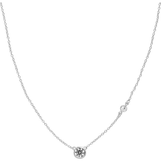 Silpada 'Marvel' Cubic Zirconia Necklace in Sterling Silver, 16" + 2" - White