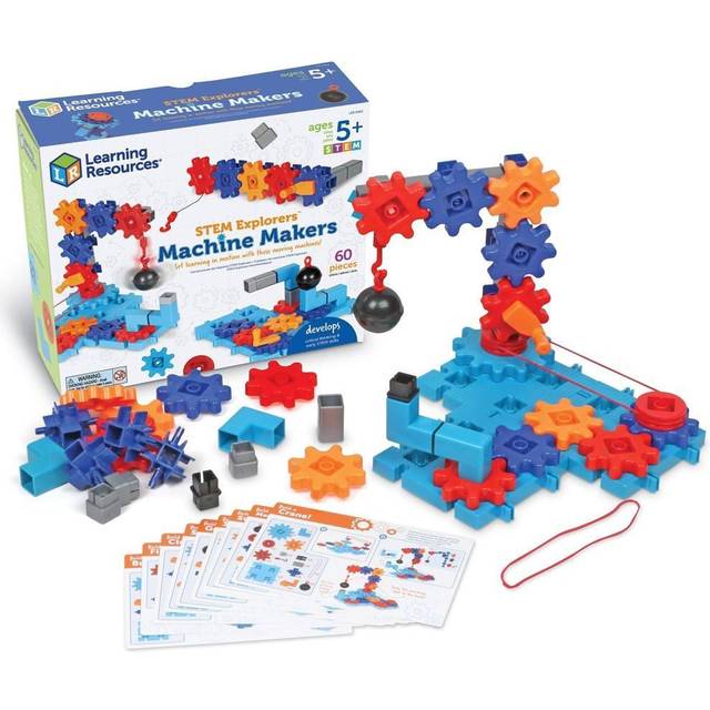 Learning Resources STEM Explorers Machine Makers  60 Pieces  Ages 5+  STEM Toys  STEM Building Toys  STEM Kits  Engineering Toys  Build it Yourself To