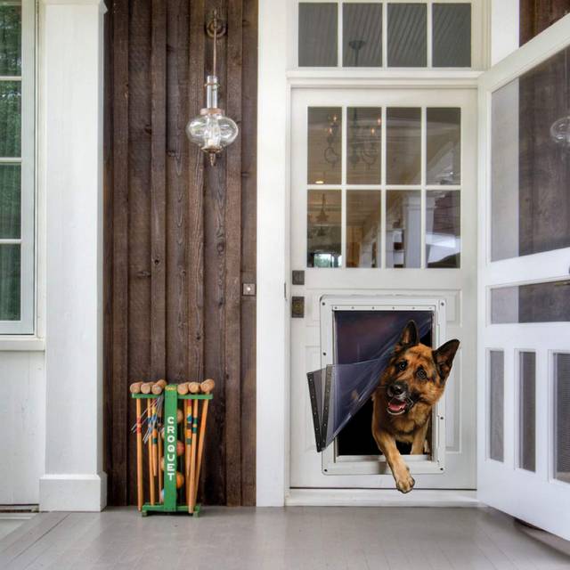 "Ideal Pet Products Designer Series Ruff-Weather Pet Door with Telescoping Frame  Super Large  15"""""""" x 23.5"""""""" Flap Size"