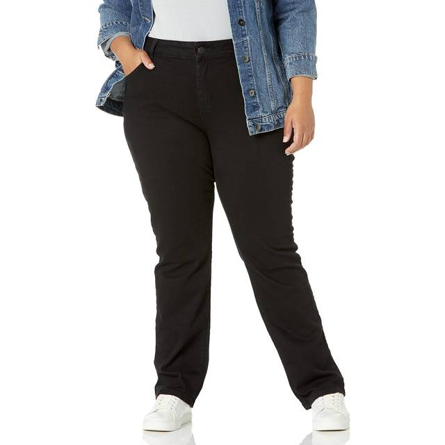 Lee Women's Size Relaxed Fit Straight Leg Jean  Black Onyx  20 Plus Pe