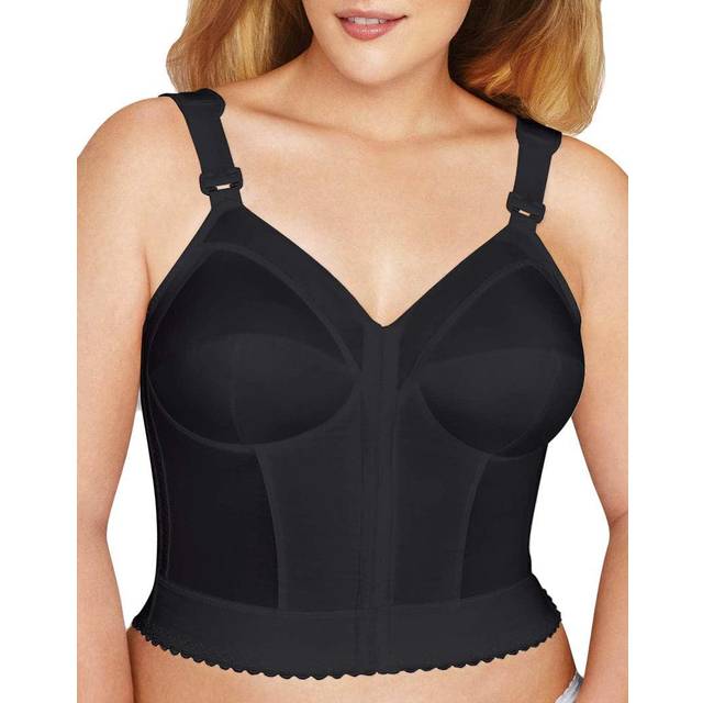 Exquisite Form womens Exquisite Form Fully Women's Front Close Longline Posture #5107530 Bra, Black, 40DD US