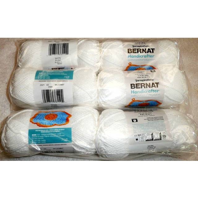 Bernat Handicrafter Cotton Yarn Solids-White 162101-1001