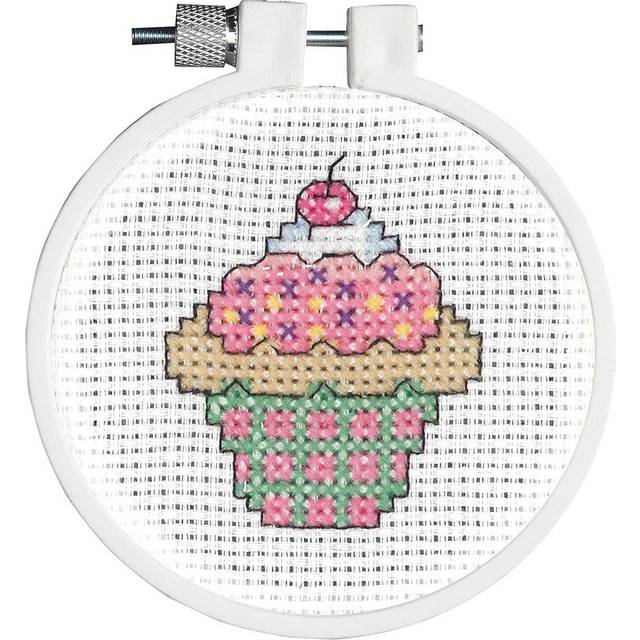 "Janlynn/Kid Stitch Mini Counted Cross Stitch Kit 3"" Round-Cupcake (11 Count) 21-1752"