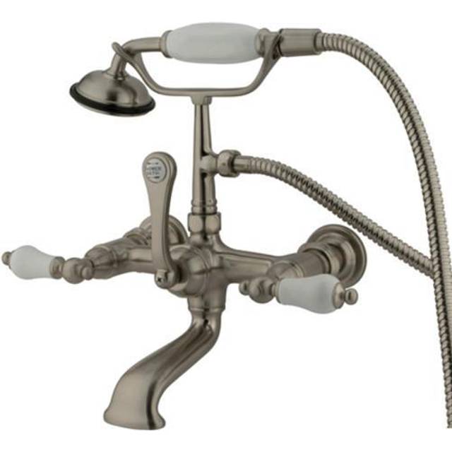 Kingston Brass Cc553T8 Clawfoot Tub Filler With Hand Shower - Brushed Nickel Finish
