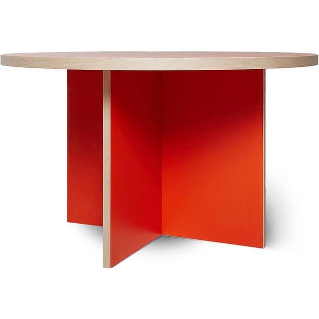 HKLiving - Dining Table, Round - 130 cm - Matbord - Orange - 129 x 129 x 74 cm