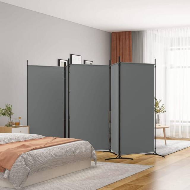 vidaXL 5-Panel Room Divider Anthracite 433x180 cm Fabric