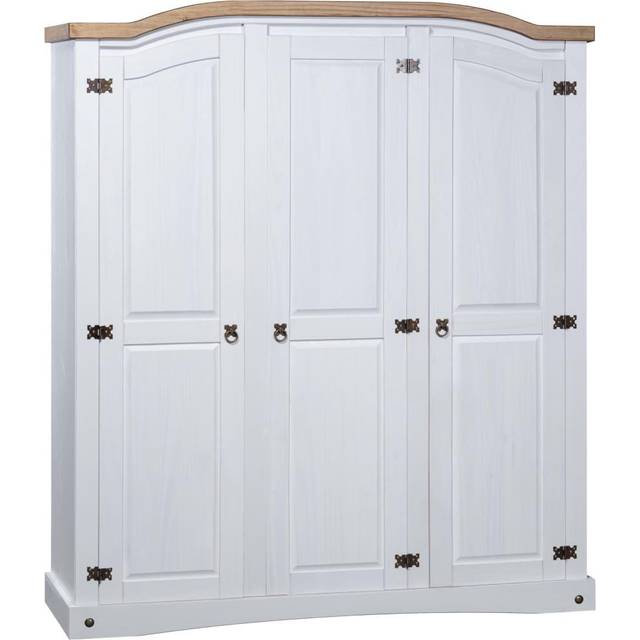 vidaXL Wardrobe Mexican Pine Corona Range 3 Doors White