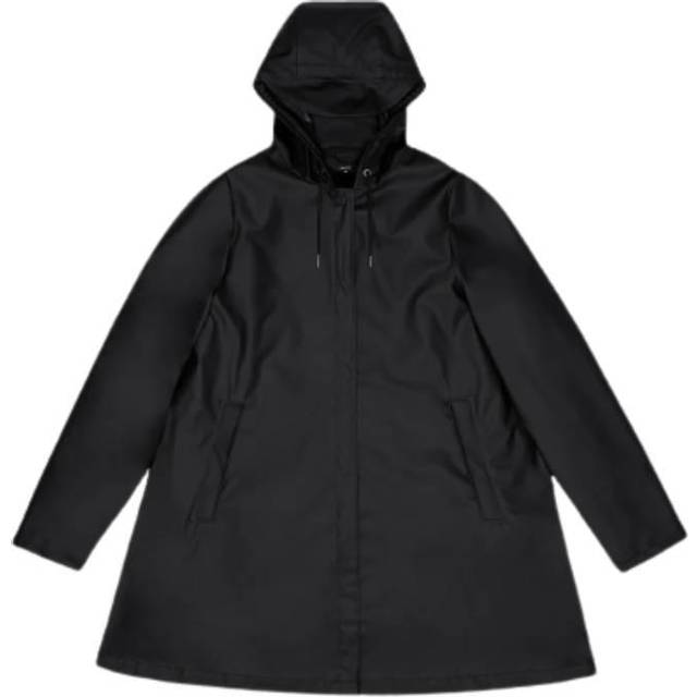 Rains Womens Black A-Line Waterproof Jacket - X-Small