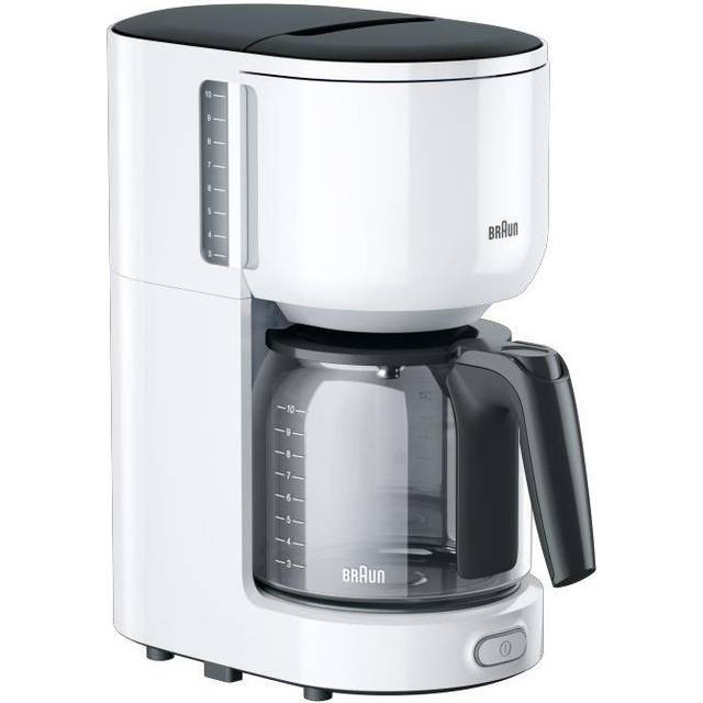 Braun PurEase Kaffemaskin KF 3120 BK – Filterkaffemaskin med glaskanna för 10 koppar kaffe, kaffebryggare för unik arom, integrerat vattenfilter, 1000 watt, svart