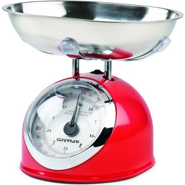 G3FERRARI Mechanical Kitchen Scales Red 5kg Cooking Food Weighing Tool G20003