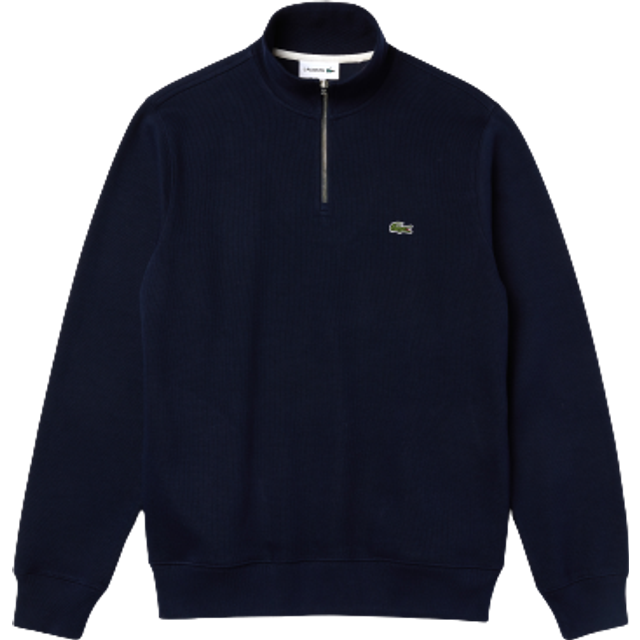 Lacoste Rib Interlock Half Zip Navy