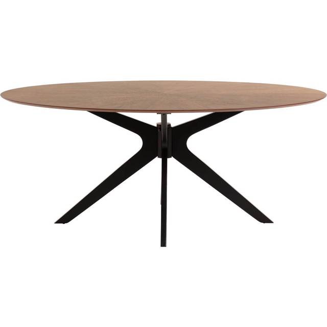 Naanim table with walnut veneer and legs in a black finish, 180 x 110 cm. - Multicolor