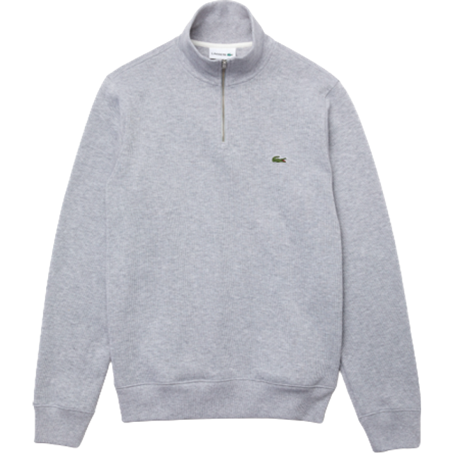 Lacoste Quarter-Zip Fleece Top - Grey