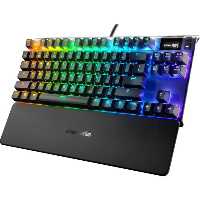 SteelSeries Apex Pro TKL Wireless HyperMagnetic Gaming Keyboard – Världens snabbaste tangentbord – Justerbar aktivering – PBT-keycaps – Bluetooth – 2.4GHz – USB-C – Amerikansk QWERTY Layout