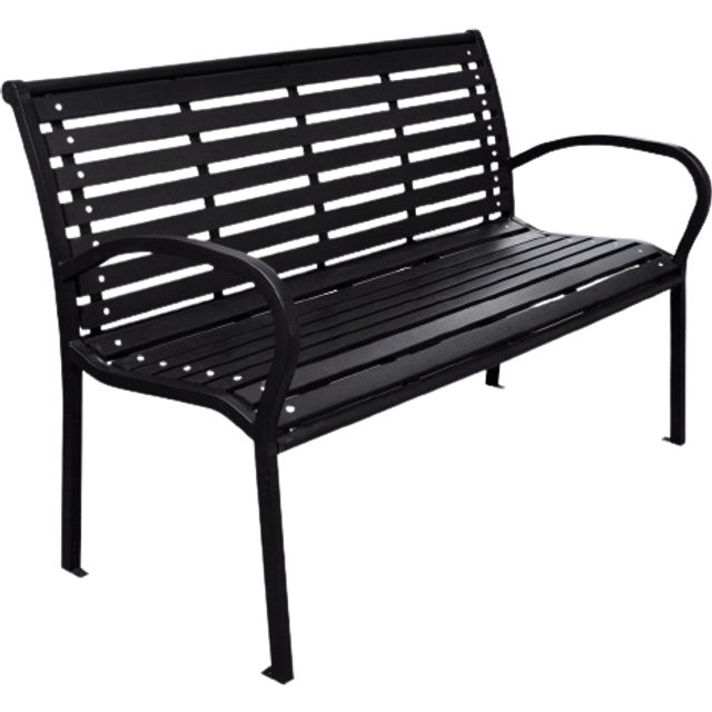 vidaXL Garden Bench 125 cm Steel and WPC Black