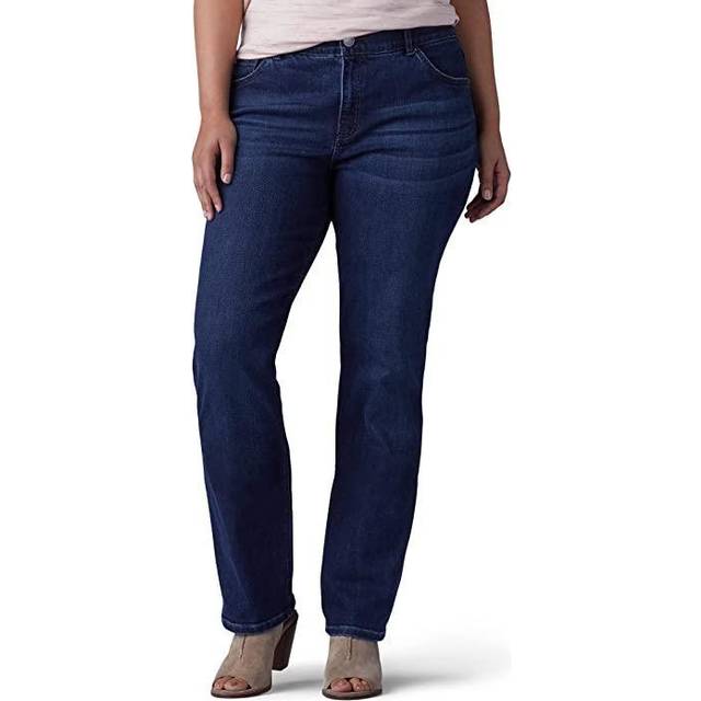 Lee Womens Size Flex Motion Regular Fit Straight Leg Jean  Royal chakr