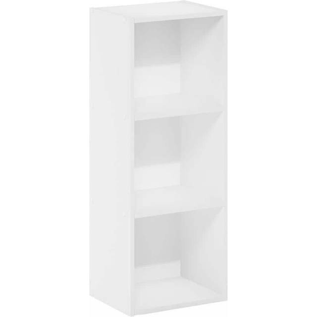 Furinno Pasir 3-Tier No Tool Assembly Open Shelf Bookcase, White