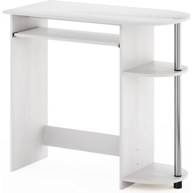 Furinno Datorskrivbord, konstruerat trä, vit ek/rostfritt stål, 40,01 (D) x 80,01 (B) x 73,03 (H) cm
