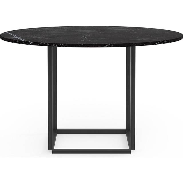 New Works Florence round dining table Black ash-ø120 cm-black stand