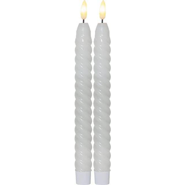 Star Trading LED Antikljus Flamme Swirl 2-pack 25cm (Grå)